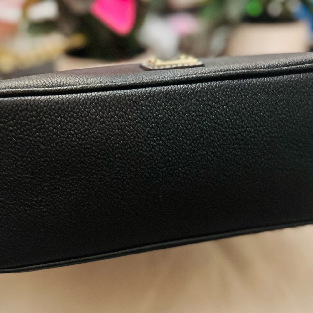 Dooney & Bourke Sorrento Hobo 28 Black Leather Shoulder Bag with Gold Details - Picture 9 of 13